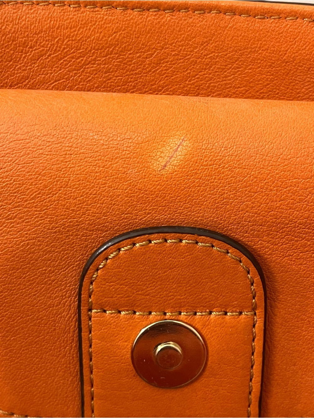 MCM Leather Orange Tote Bag (pen mark on leather) - Picture 8 of 10
